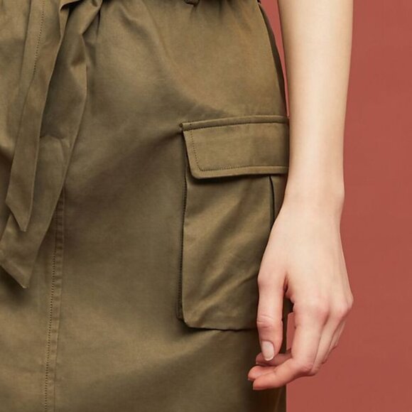 NWT Anthropologie Belted Utility Mini Skirt (Olive Green) by ISLA MAUDE - Picture 2 of 7